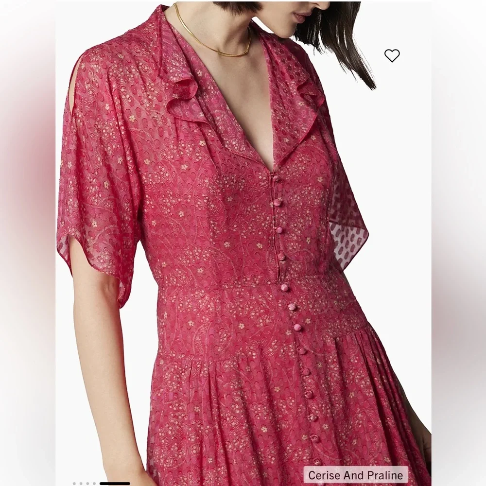 Equipment Samia silk floral ruffled button down midi long dress NWT‎ size 6